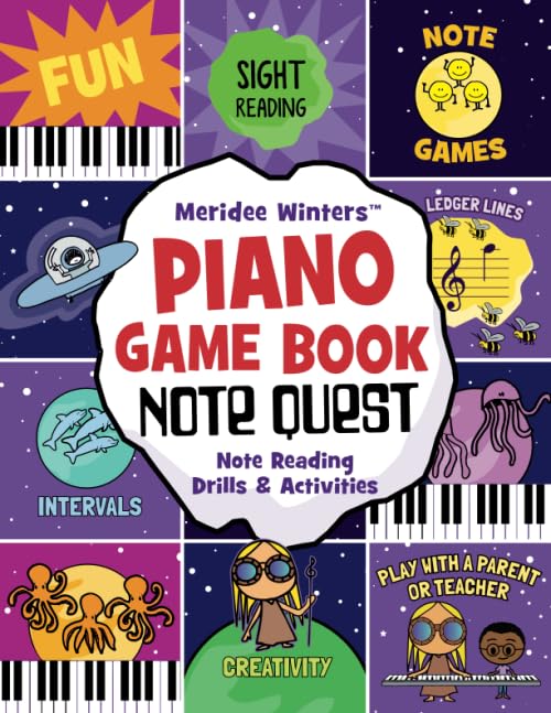 Meridee Winters Note Quest Piano Game Book: Fun Note Reading Drills & Activities for Kids - Perfect for Music Lessons, Homeschooling & Beginner Piano Practice