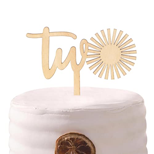 Wood Sunshine Two Cake Toppers