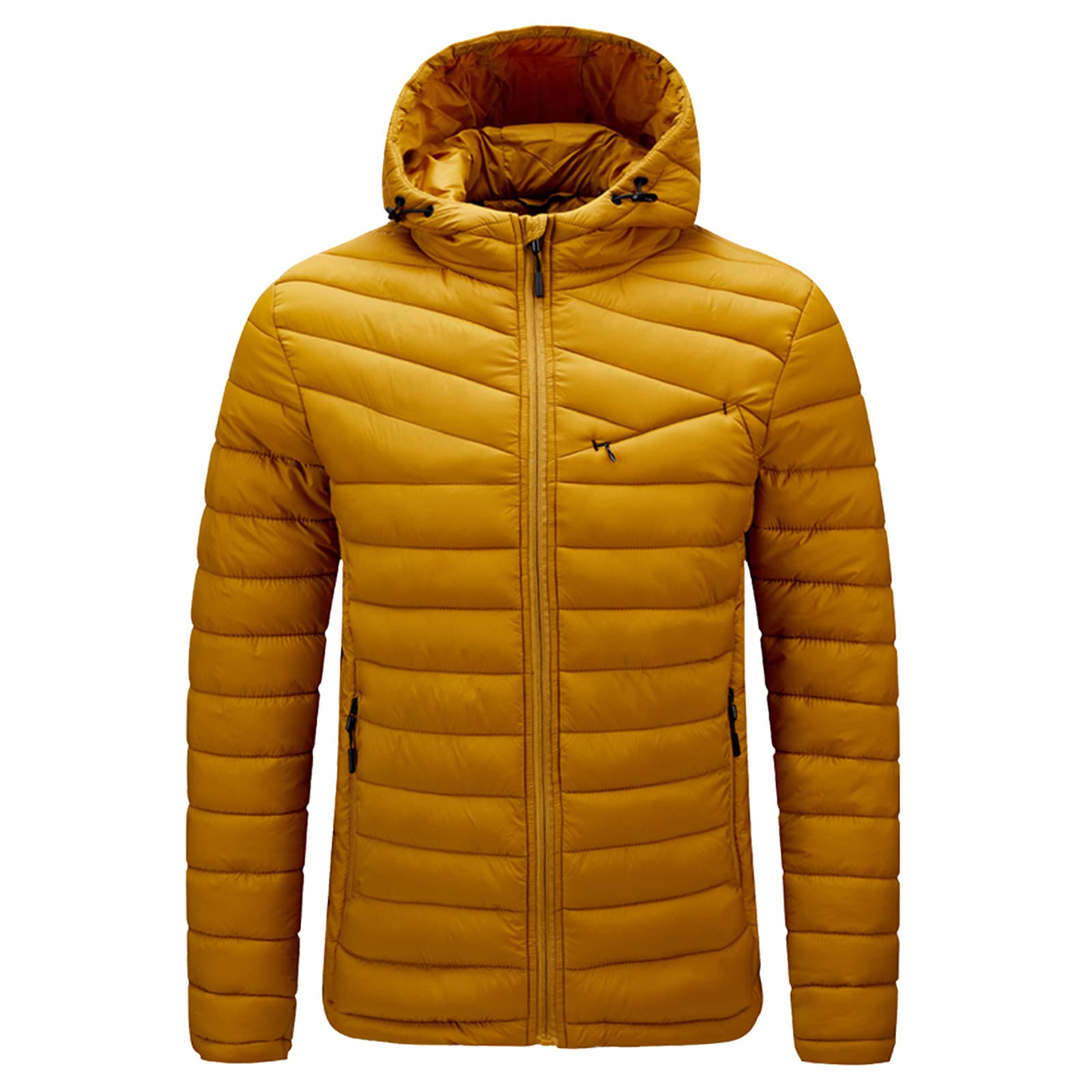 Puffer Men's Fleece Lined Jacket - Green Jean Wool Pea Coat, Lightweight Spring Field Coat, Hooded Flannel & Mackinaw Jacket for Outdoor Adventures