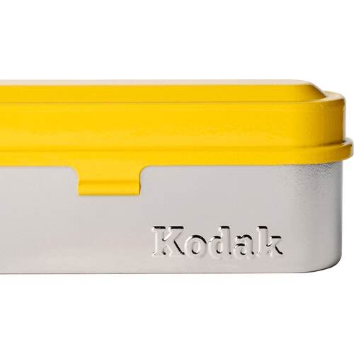 Kodak Steel 135mm Film Case - Yellow Lid & Silver Body | Waterproof & Durable Film Storage for Photographers | Perfect for Travel, Outdoor & Studio Use