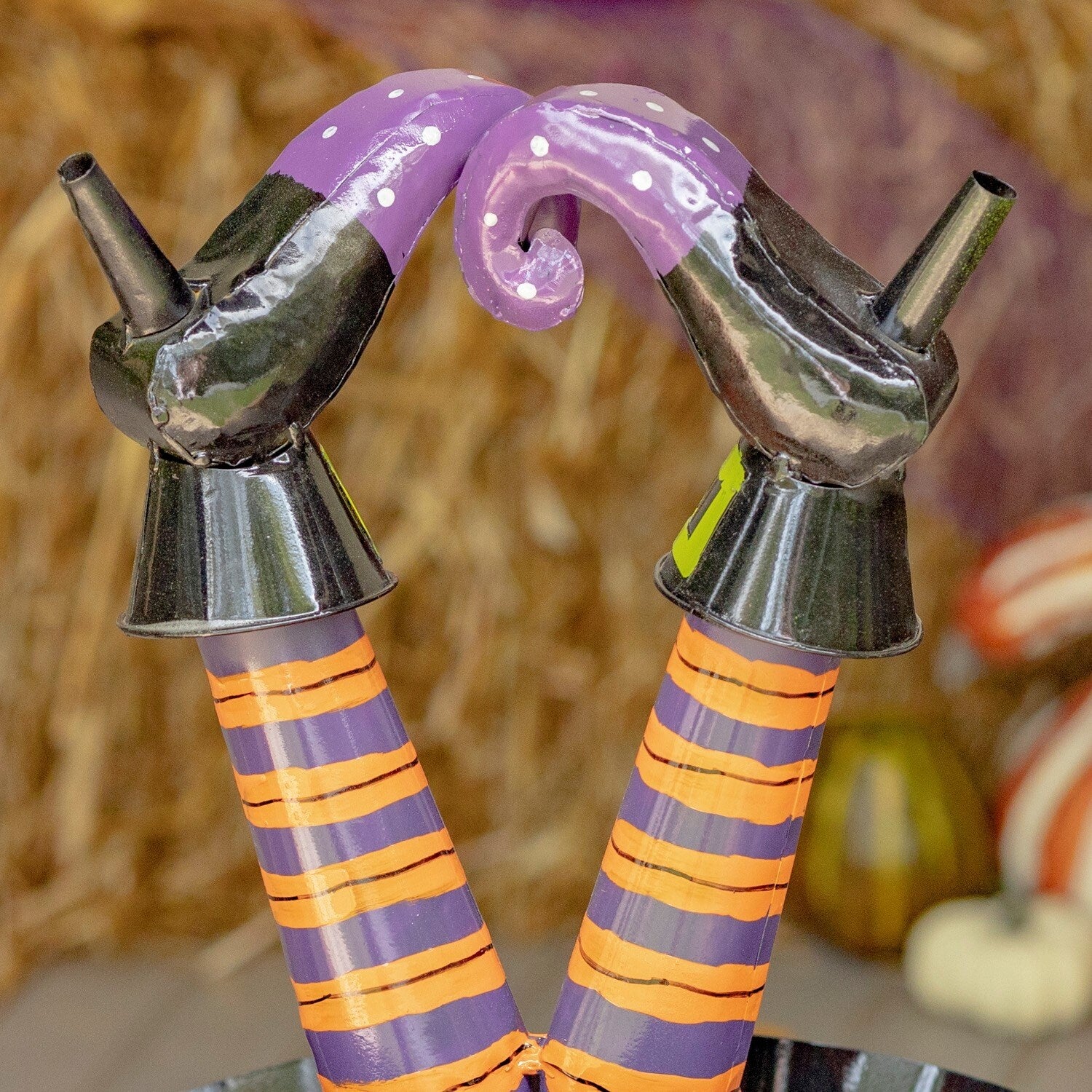 Enchanted Halloween Cauldron with Witch Legs & LED Lights - Spooky Party Decor for Witch Themed Events, Haunted House Props & Trick-or-Treat Displays