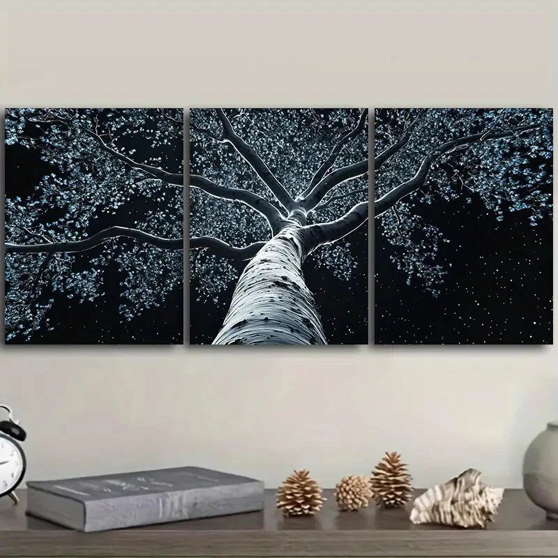 3-Piece Old Poplar Tree Wall Art Set - Framed Canvas 40x60cm (16x24 Inches) - High Quality Print - 100% Australian Made - Ready to Hang - Perfect for Living Room, Bedroom & Office Decor