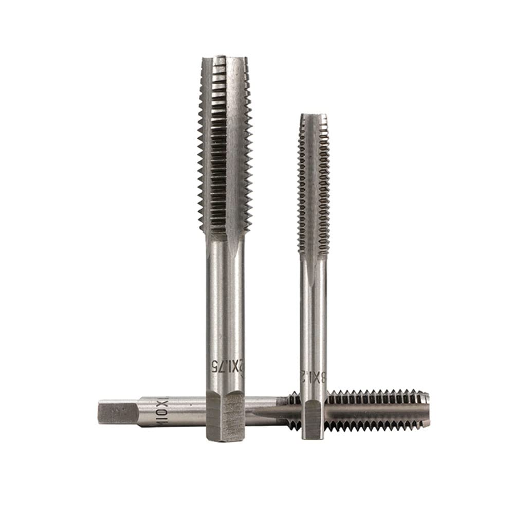 3PCS HSS Metric Thread Taps Set - M8x1.25 Straight Flute Plug Taps for Metalworking, DIY Projects & Professional Use - Durable Screw Tap Drill Bits for Hand Tools