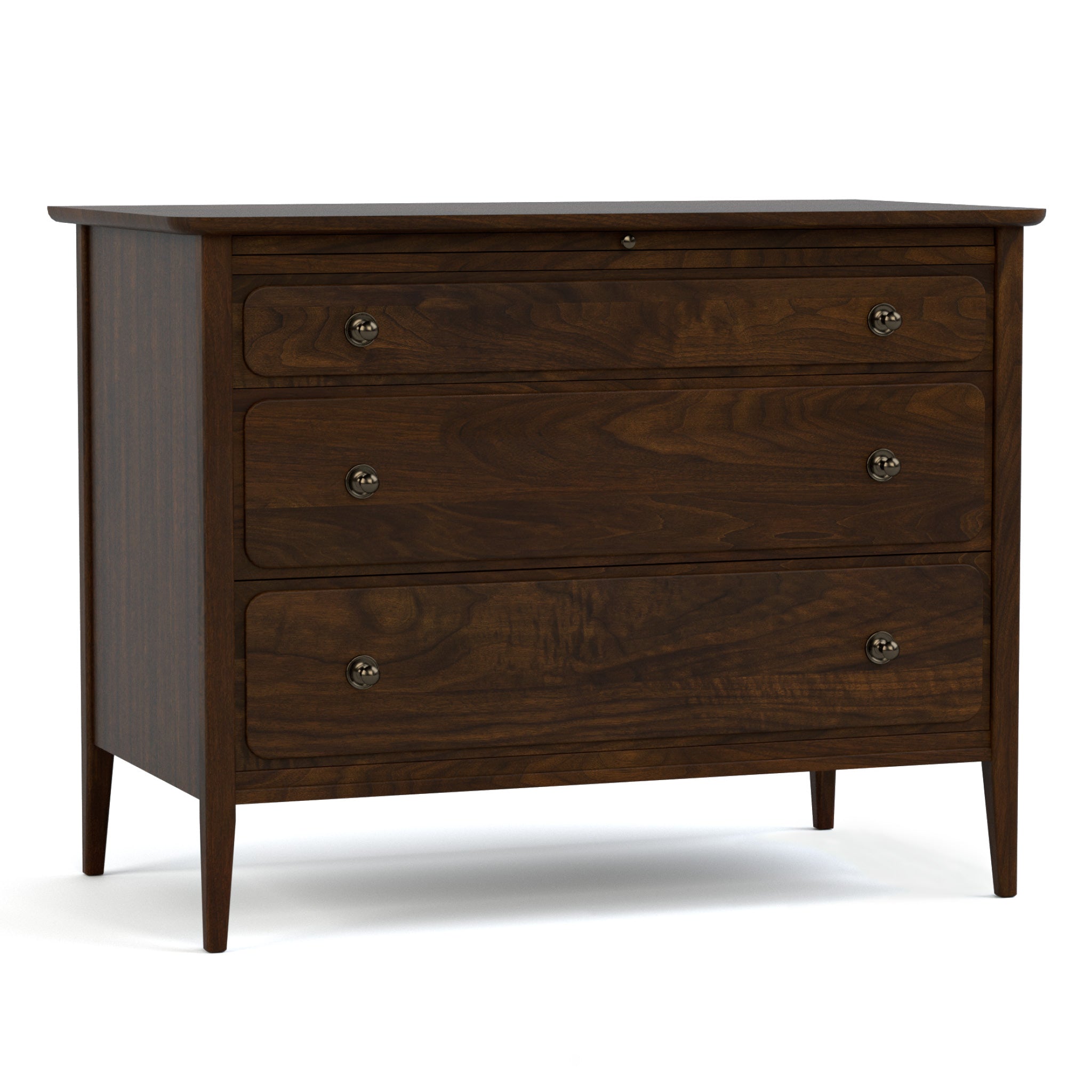 Hudson Valley Chest with Pullout Desk - Solid Wood Storage Cabinet with Hidden Writing Table for Bedroom, Office & Small Spaces