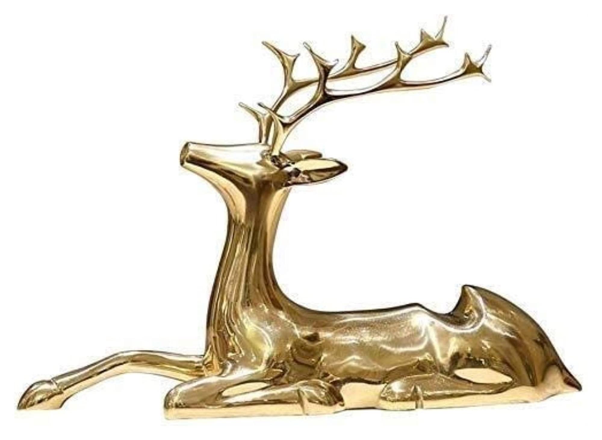 Handmade Pure Copper Deer Sculpture - Elegant Animal Statue for Home & Office Decor, Desktop Ornament, Living Room Accessory | Perfect Gift for Housewarming, Wedding & Art Collectors