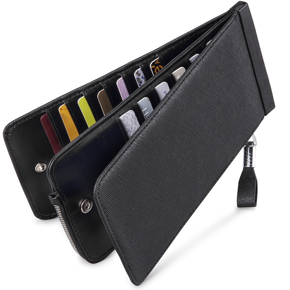 Huztencor Women's RFID Blocking Leather Credit Card Holder Wallet - Slim Card Case Purse for Everyday Use, Travel & Business