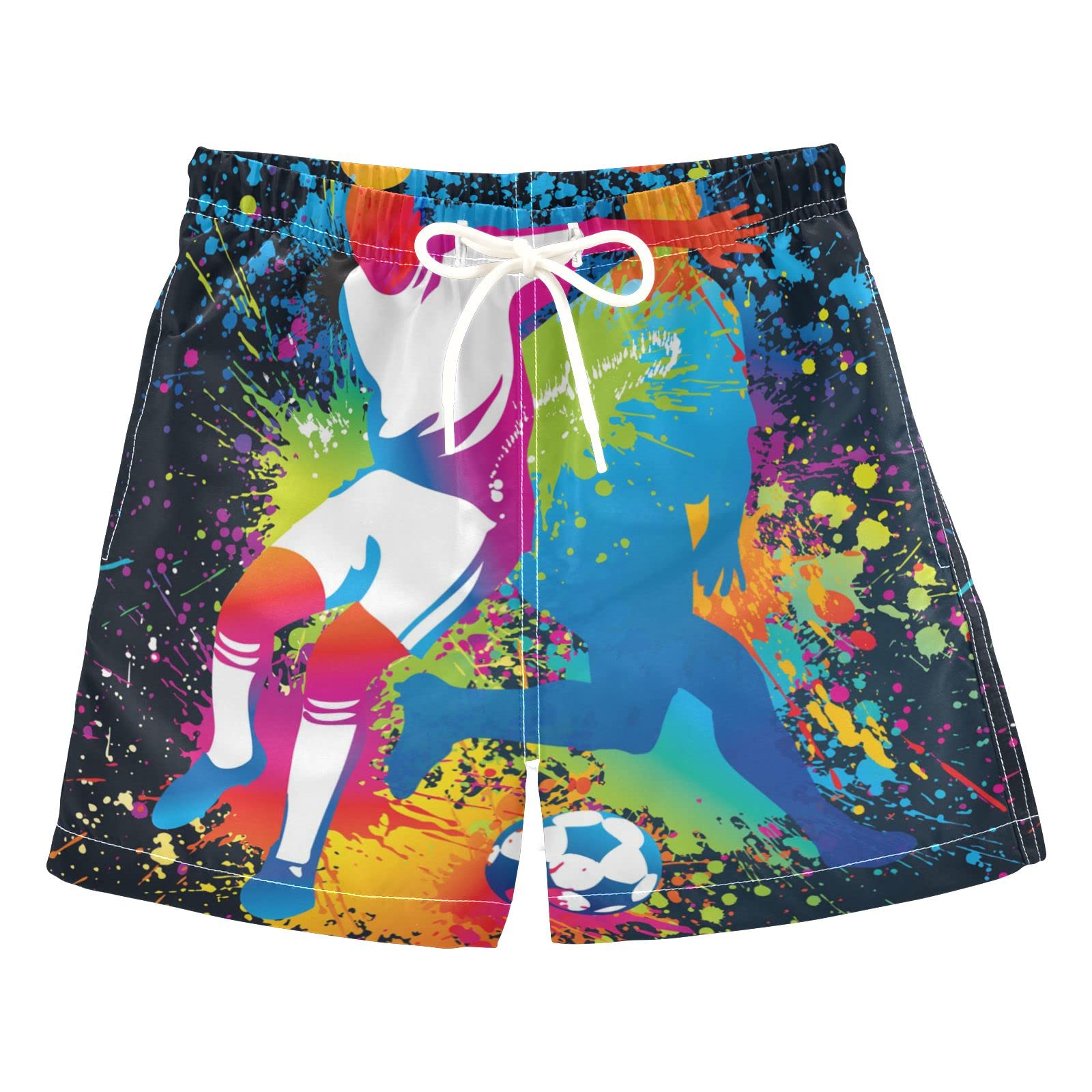 Boys Soccer Swim Trunks - Quick Dry Board Shorts for Beach, Surf & Pool - Perfect for Hawaii Vacation & Summer Water Sports