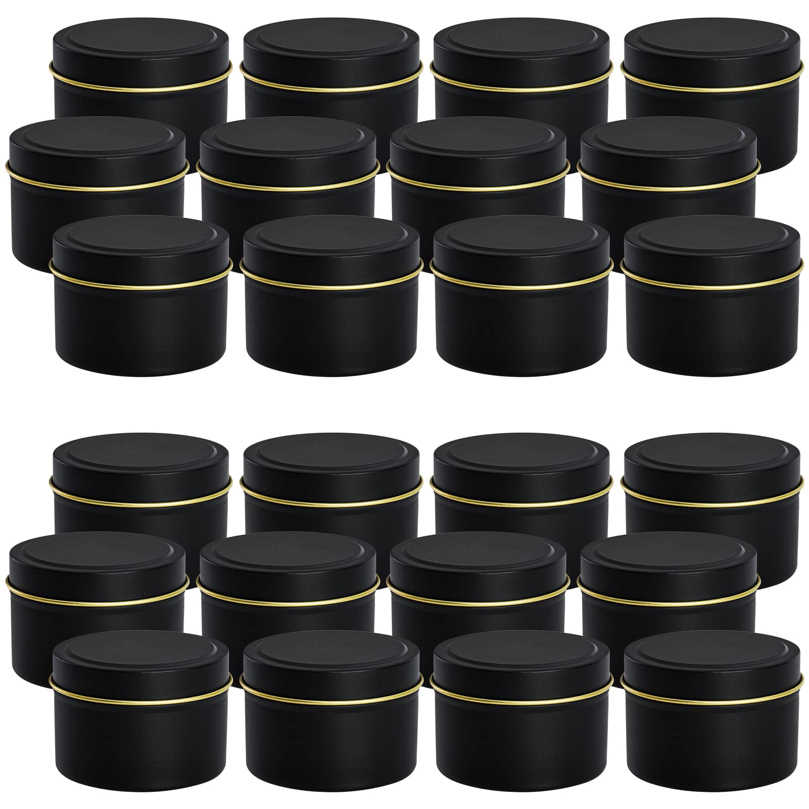 ZEAYEA 30-Piece 4 oz Round Black Metal Candle Tins with Lids - DIY Candle Making Containers, Arts & Crafts Supplies, Travel Storage Jars - Perfect for Holiday Gifts, Home Decor & Wedding Favors