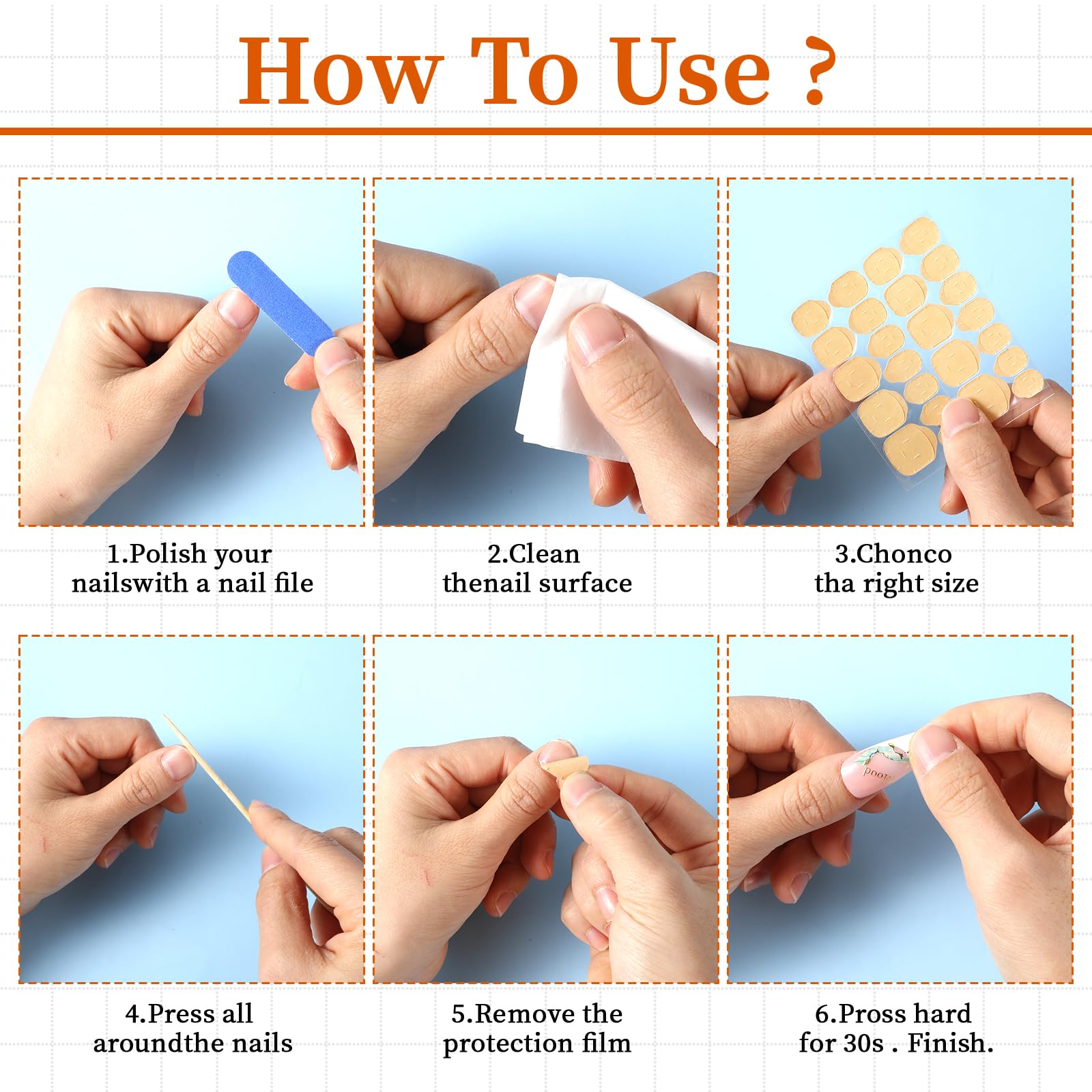Clear Super Strong Nail Adhesive Tabs - 240 Pcs Waterproof Breathable Press-On Nail Stickers with Double-Sided Flexible Jelly Tape | Perfect for Salon, Home Manicures & False Nail Applications