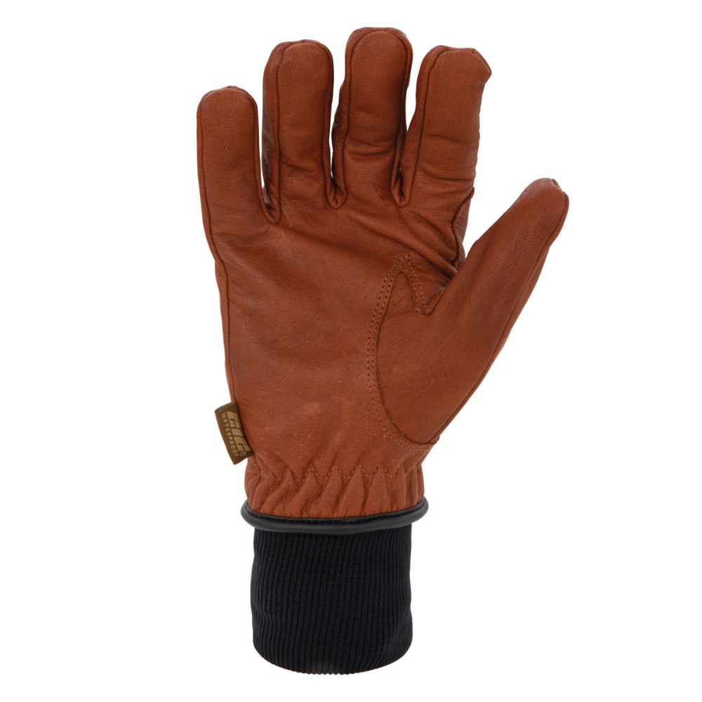 212 Performance TKLDC3 0813 Cut Resistant Winter Work Gloves - ANSI A3 Rated Buffalo Leather with Fleece Lining & Rib Knit Cuff (Russet Brown, 3X Large) - Ideal for Construction, Driving & Cold Weather Outdoor Work