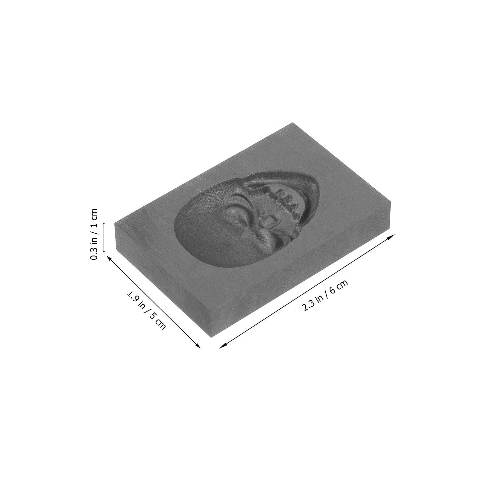 3D Skull Graphite Molds for Metal Casting - Crucible Molds for Gold & Silver Melting, DIY Jewelry Making, Skeleton Bar Dies - Perfect for Crafting Unique Gold Models & Halloween Decorations