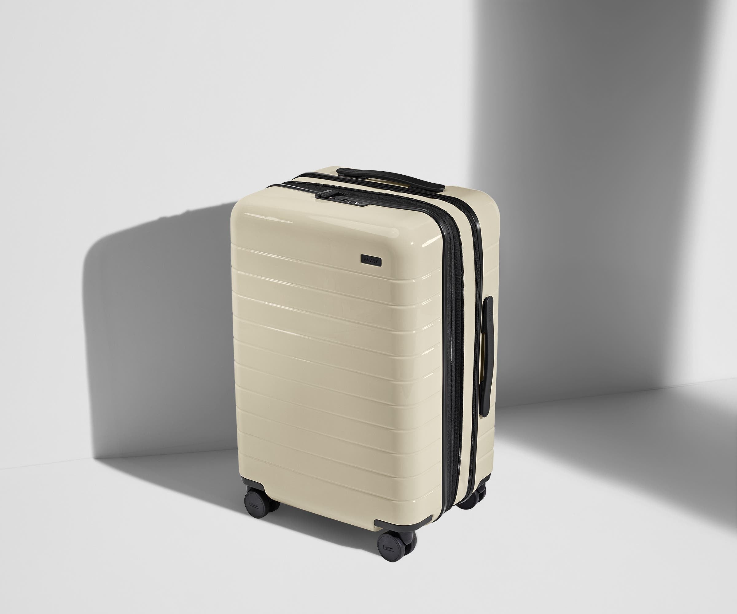 Bigger Carry On Flex Luggage in Salt White (Gloss) - Perfect for Air Travel & Weekend Getaways