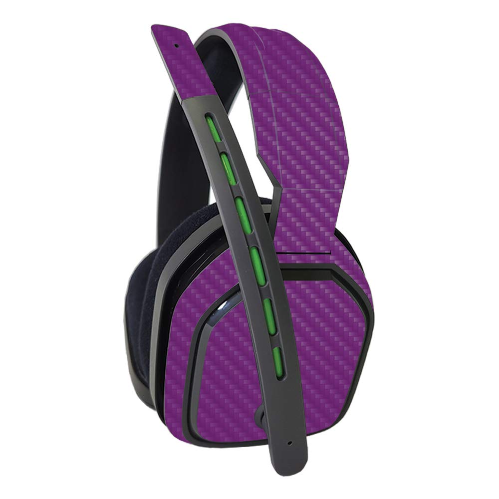 Premium Carbon Fiber Skin for Astro A10 Headset - Solid Purple | Protective & Durable Textured Finish | Easy to Apply & Remove | Made in USA | Perfect for Gaming, Streaming & Travel Protection