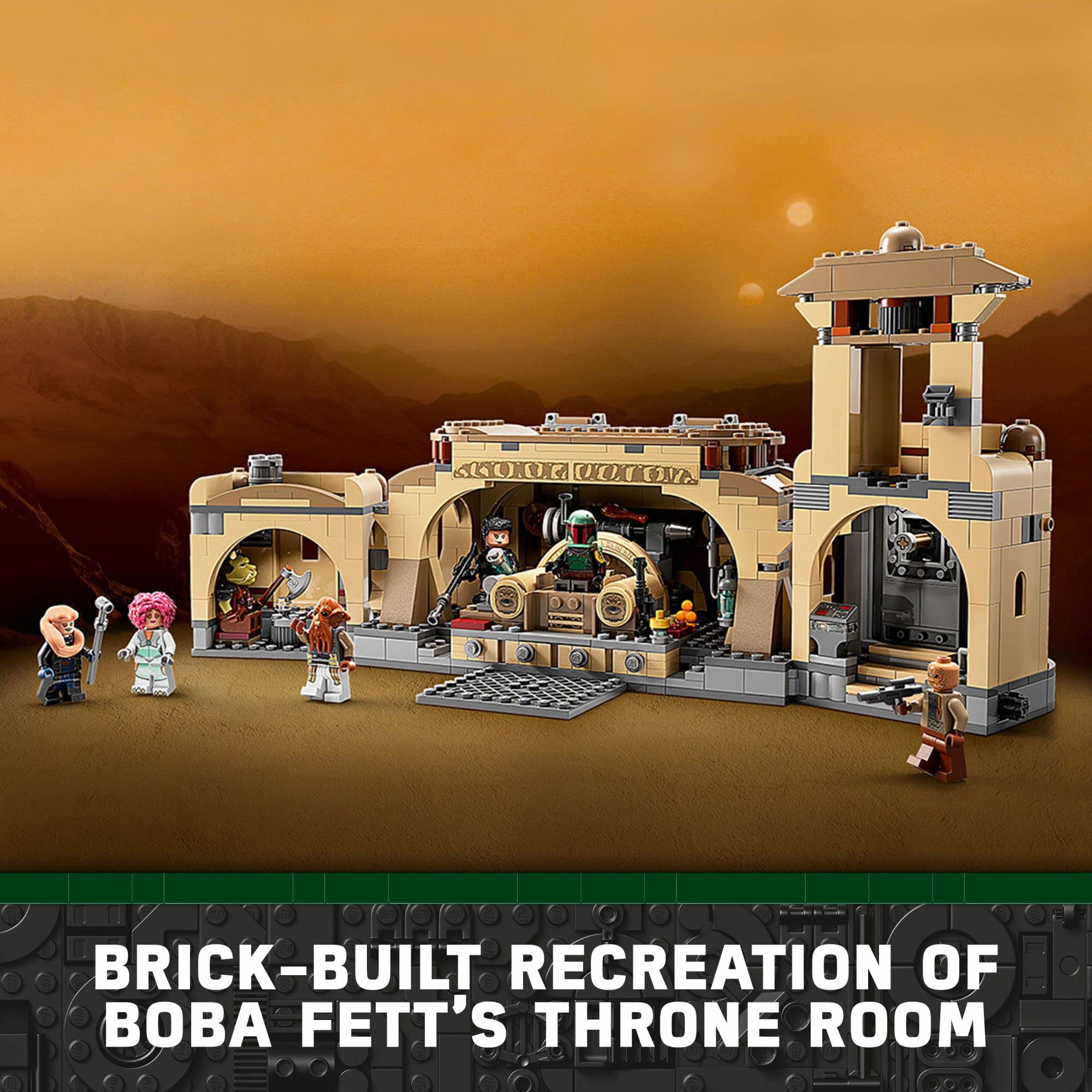 LEGO Star Wars Boba Fett’s Throne Room Building Kit 75326 - Jabba The Hutt Palace with 7 Minifigures, Star Wars Collectible Building Set for Kids & Adults, Perfect Gift for Star Wars Fans Age 7+ | Build & Display for Play or Collection