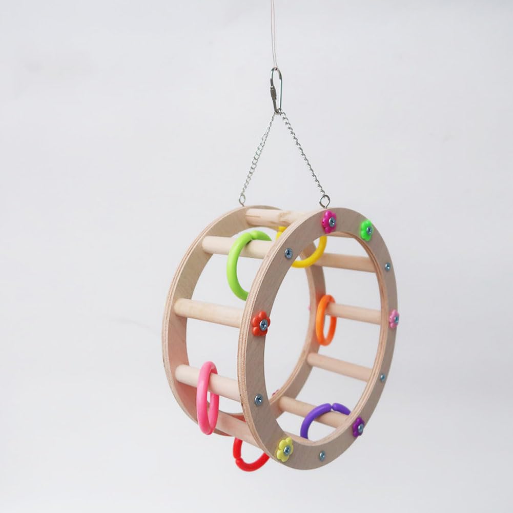 Leheybia 1PC Parrot Toy - Rotating Ferris Wheel Perch & Swing for Small Birds | Fun Exercise & Entertainment for Cockatiels, Lovebirds, Parakeets | Perfect for Cage Play & Mental Stimulation