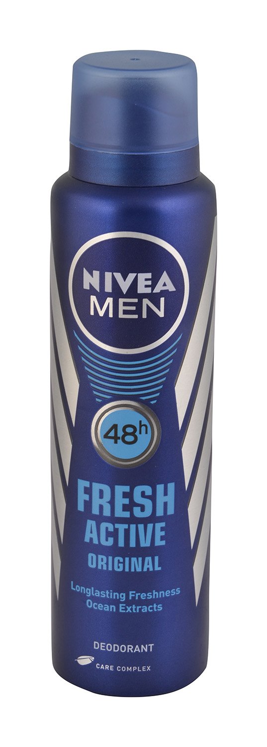 Nivea Men's Fresh Active Original Deodorant Spray - 150ml Bottle | Long-Lasting Protection for Daily Use & Sports