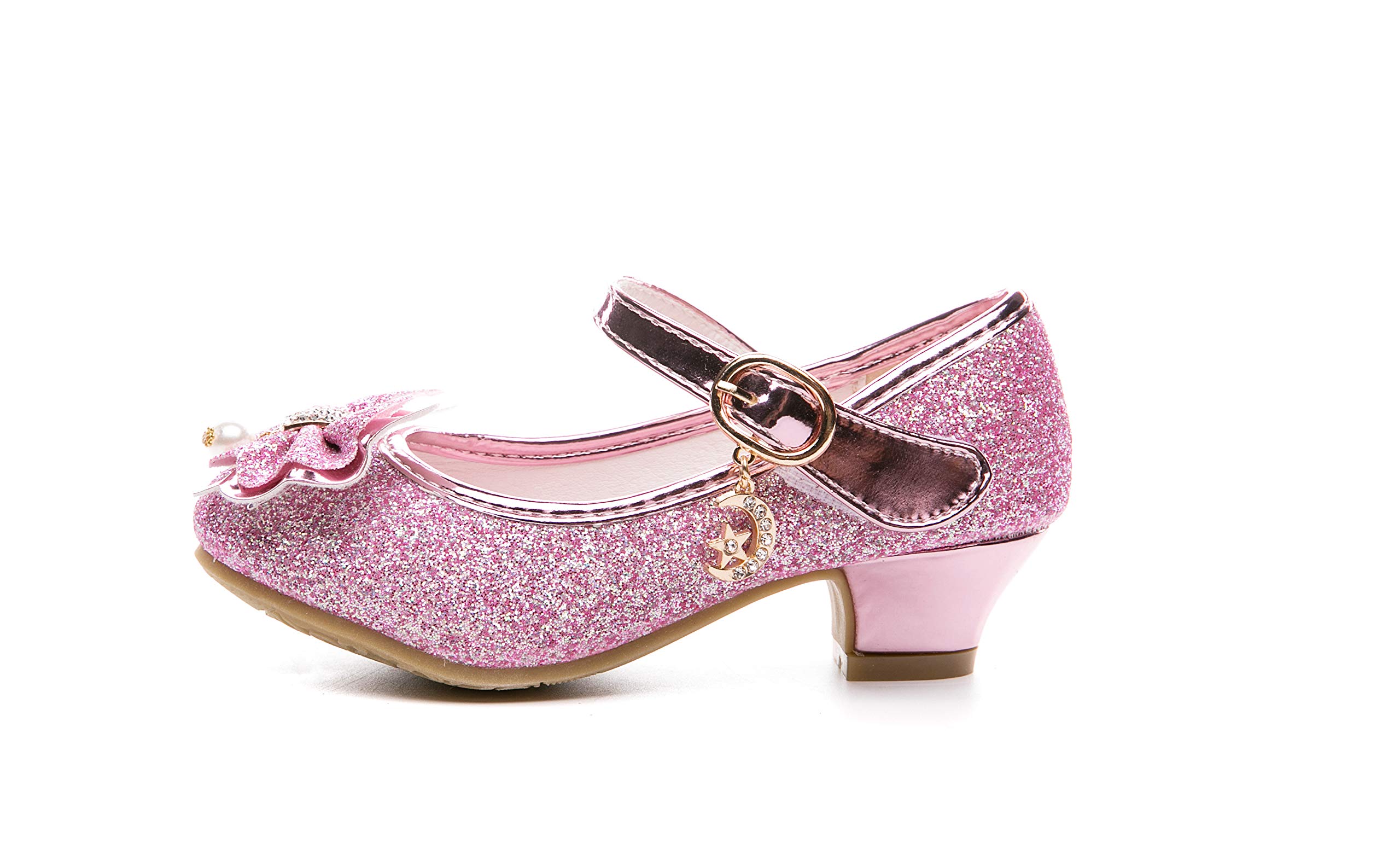 Sparkly Flower Mary Jane Shoes for Girls – Low Heel Bridesmaid & Wedding Party Pumps – Princess Dress Shoes for Kids | Perfect for Weddings, Birthday Parties & Special Occasions