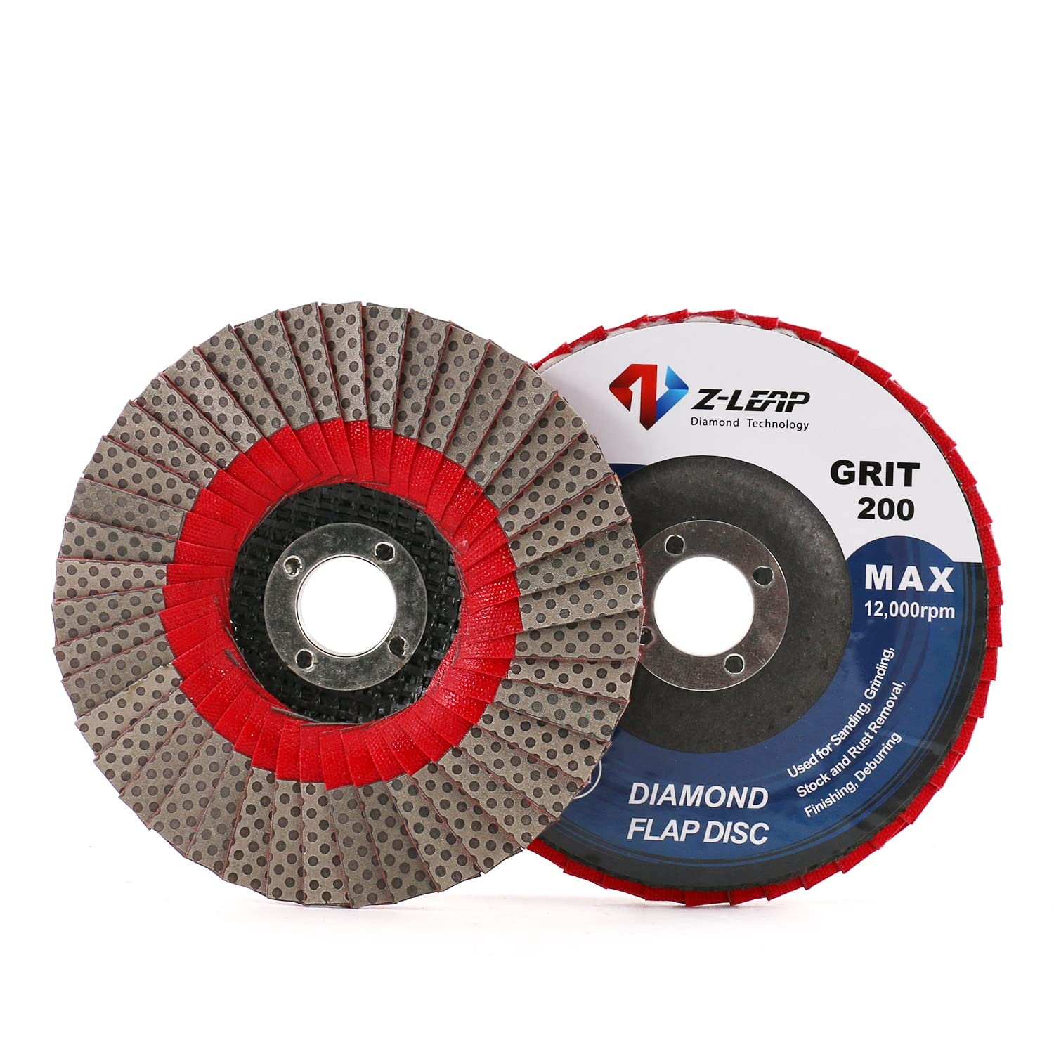 4 Inch 200 Grit Flap Disc for Angle Grinder - 100mm Diamond Abrasive Sanding Wheel with 5/8