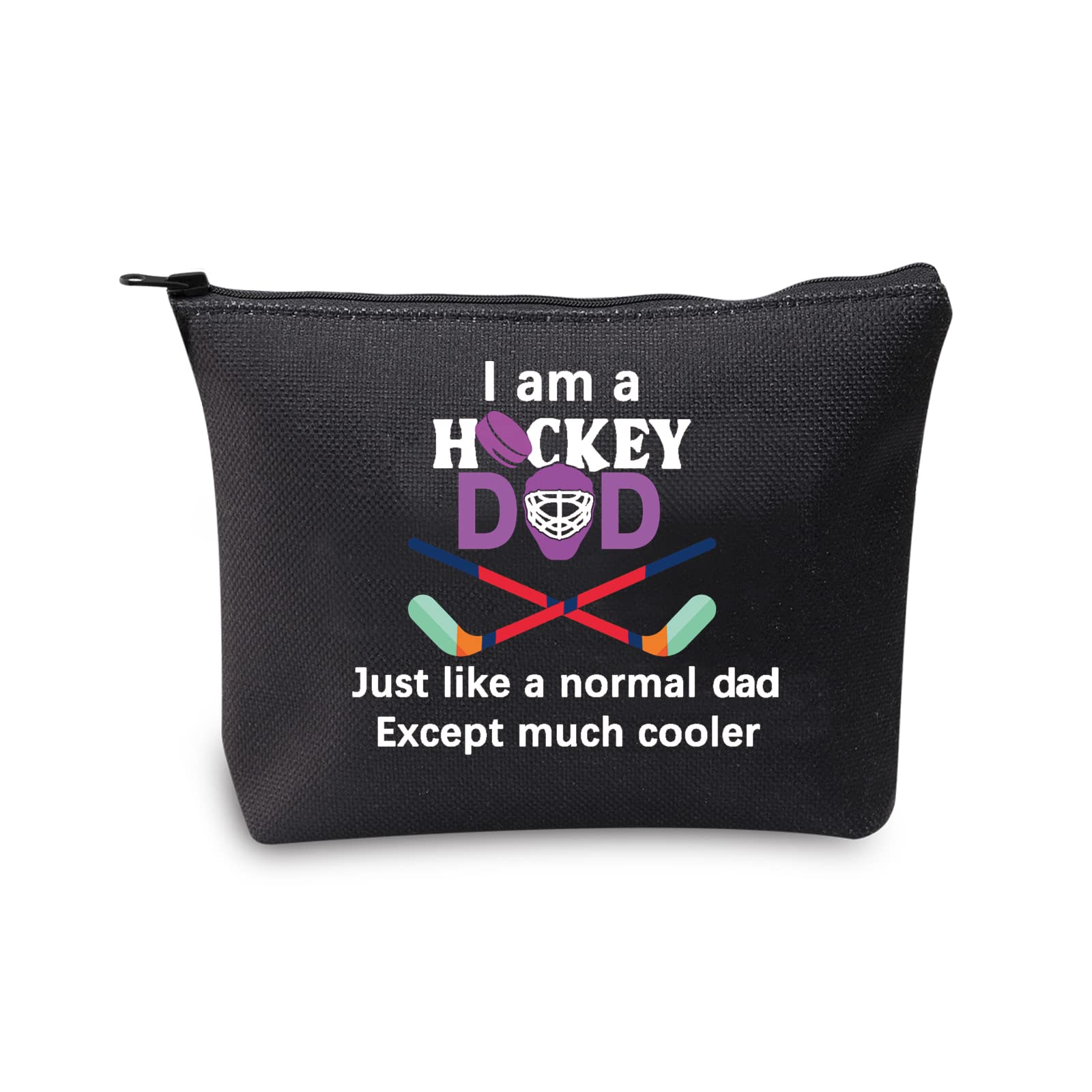 Hockey Dad Gifts - Durable Hockey Travel Bag & Toiletry Organizer with Zipper Pouch - Perfect Ice Hockey Player Gift for Father's Day, Birthday & Sports Travel - Black Hockey Cosmetic Bag for Men
