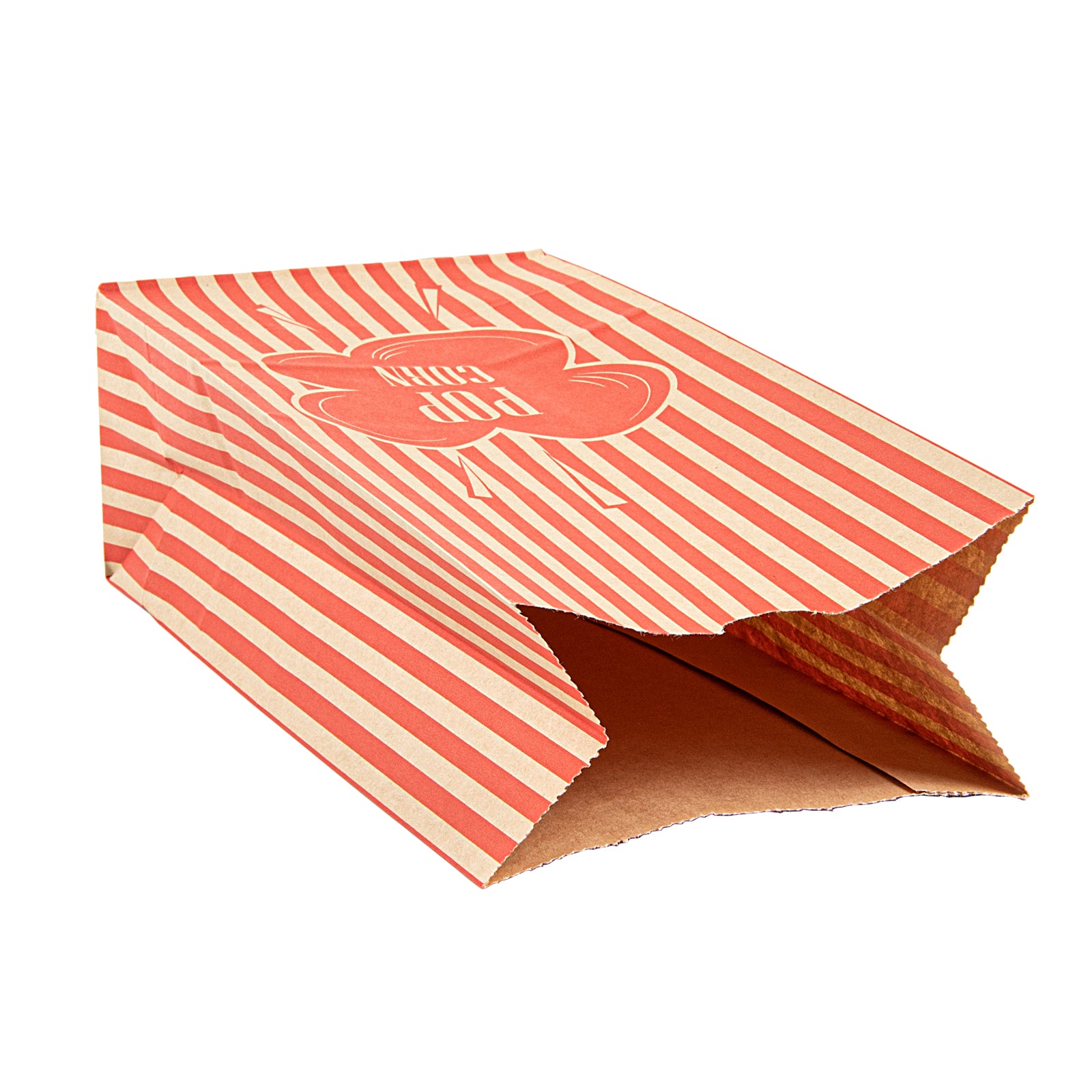 Premium 1 oz Red & Kraft Paper Popcorn Bags - 4.25