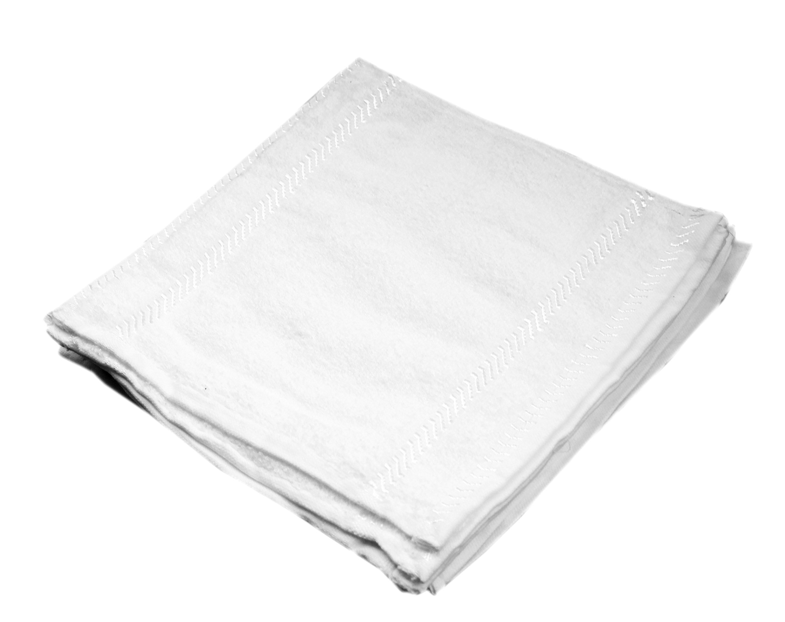 Premium 100% Cotton Face Hanky & Handkerchief Set - Ultra Soft 300 GSM K.S. Collection Silverline - 10 Pack (10x10 Inch, Solid White) for Daily Use, Travel & Gentle Facial Care