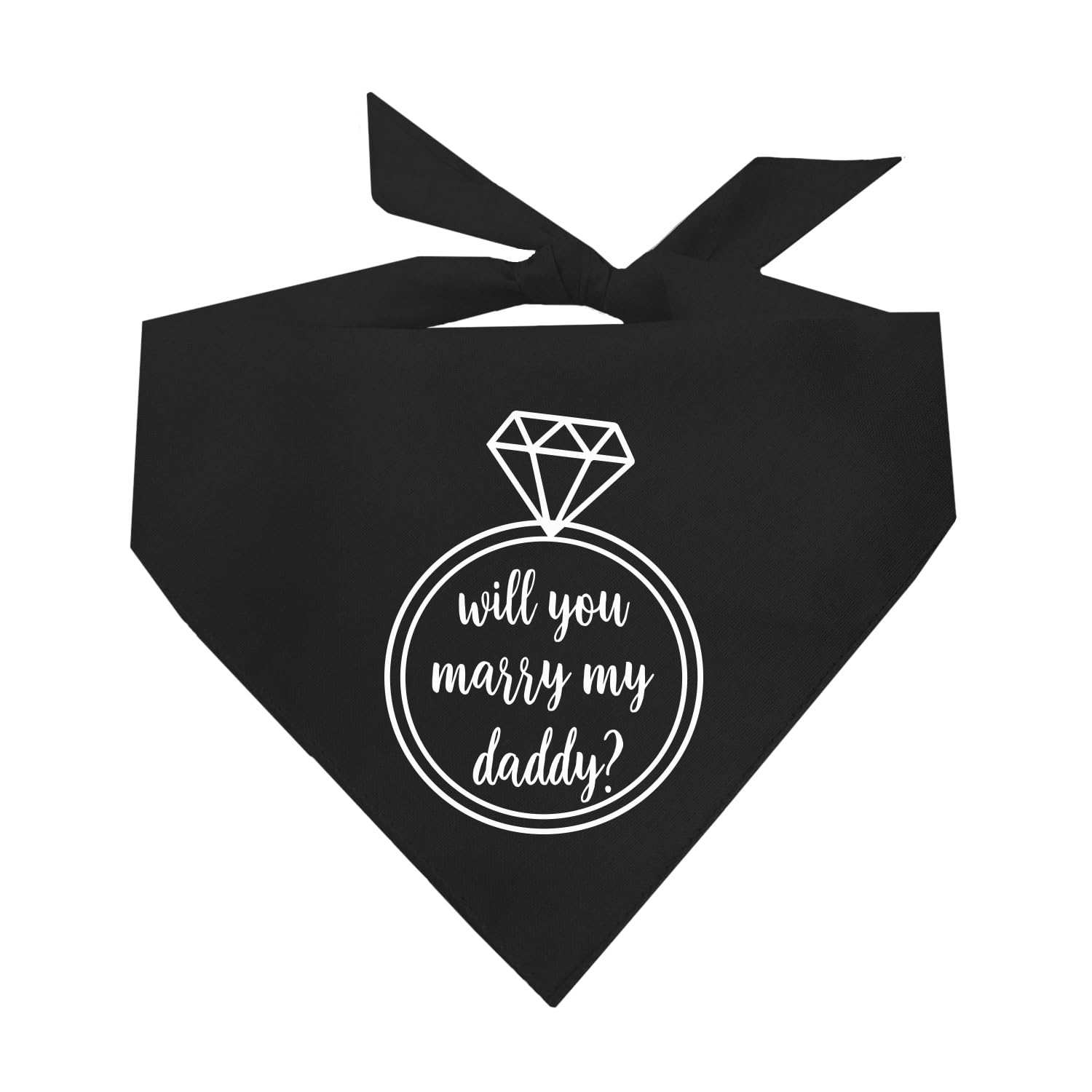 Will You Marry My Daddy? Dog Bandana for Marriage Proposal - Black XS (50 Pack) - Perfect for Engagement Photos & Wedding Pet Accessories