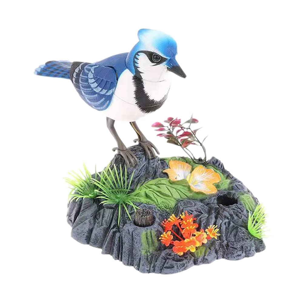 Yepar Electronic Sound Activated Bird Toy - Realistic Chirping & Singing with Noise Control - Perfect for Home Decor, Garden, and Bird Watching Enthusiasts