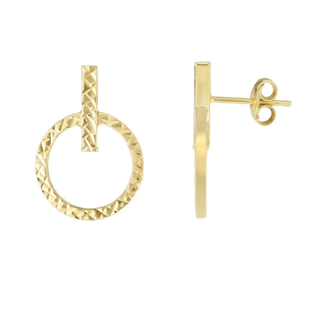 14K Gold Yellow Finish Earrings with Push Back Clasp - Elegant Jewelry Gifts for Women, Perfect for Weddings, Anniversaries & Special Occasions