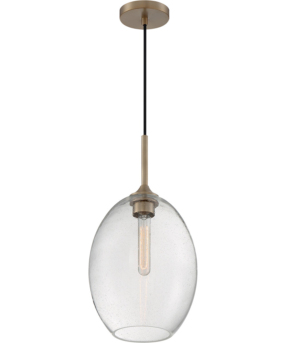 10W Aria 1-Light Pendant Light in Burnished Brass - Perfect for Kitchen Island, Dining Room, or Entryway Lighting