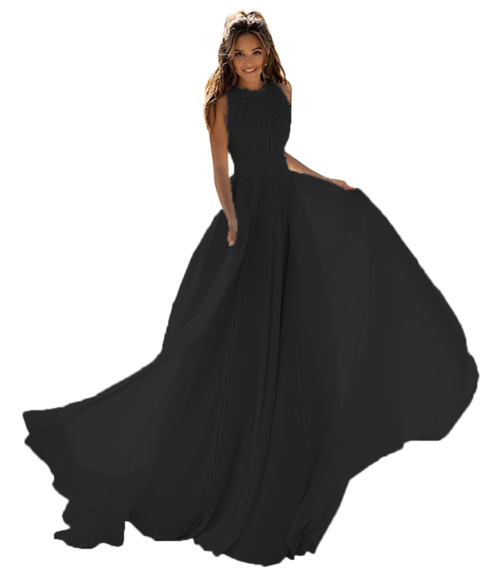 Elegant Women's Halter Formal Gowns - Long Backless Bridesmaid & Prom Dresses for Weddings, Parties & Special Occasions