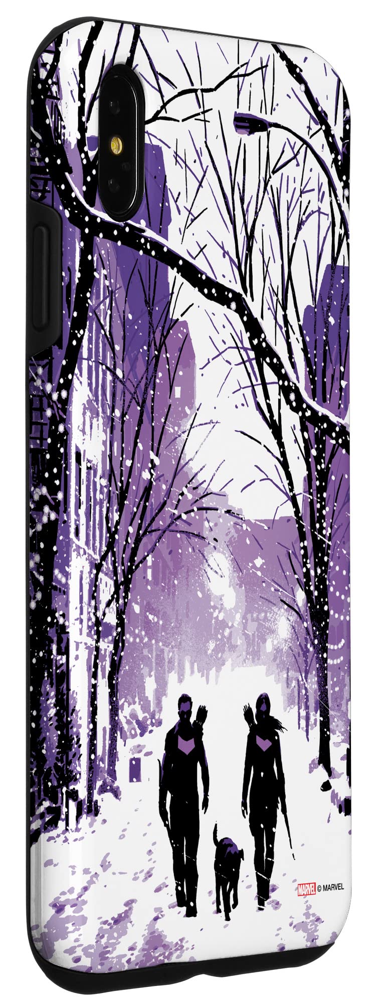 iPhone XS Max Marvel Hawkeye Snowy Landscape Phone Case - Durable Protective Cover with Superhero Design - Perfect for Marvel Fans, Outdoor Adventures & Winter Travel