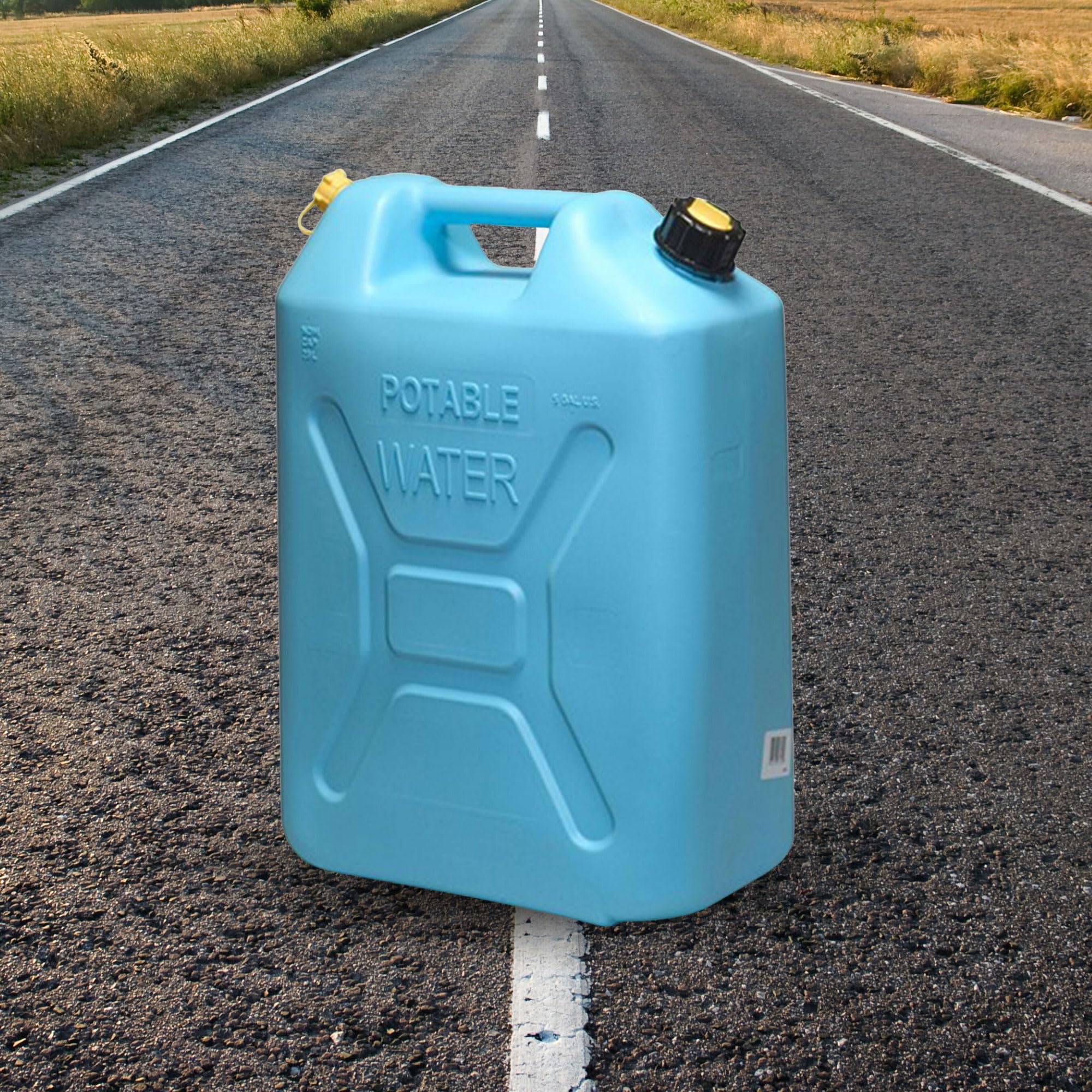 Scepter 5 Gallon Portable Water Jug - Military Style, BPA-Free Plastic, Reversible Spout for Easy Pouring | Ideal for Camping, Hiking, Emergency Preparedness & Outdoor Adventures (Blue)