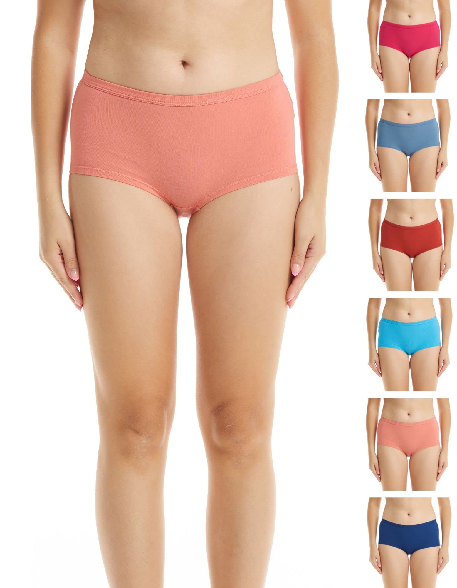 Esteez Women's Cotton Underwear - 5-Pack Comfortable Breathable Boyshort Panties for Everyday Wear, Workout & Sleep