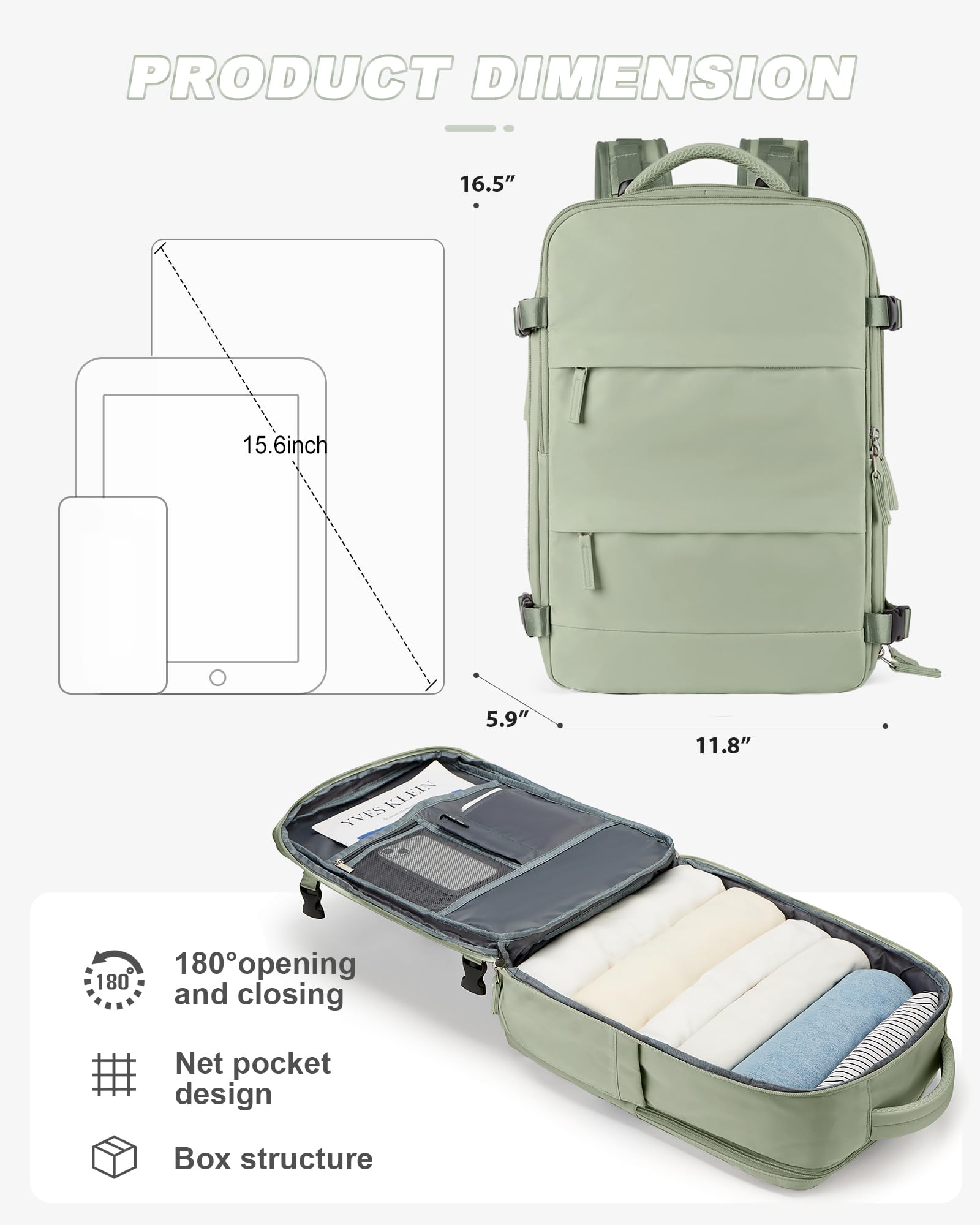 Waterproof Airline Approved Travel Backpack for Women & Men - Carry On Personal Item Bag for Flights, College Laptop Backpack - Perfect for Air Travel, Commuting, and Campus Use