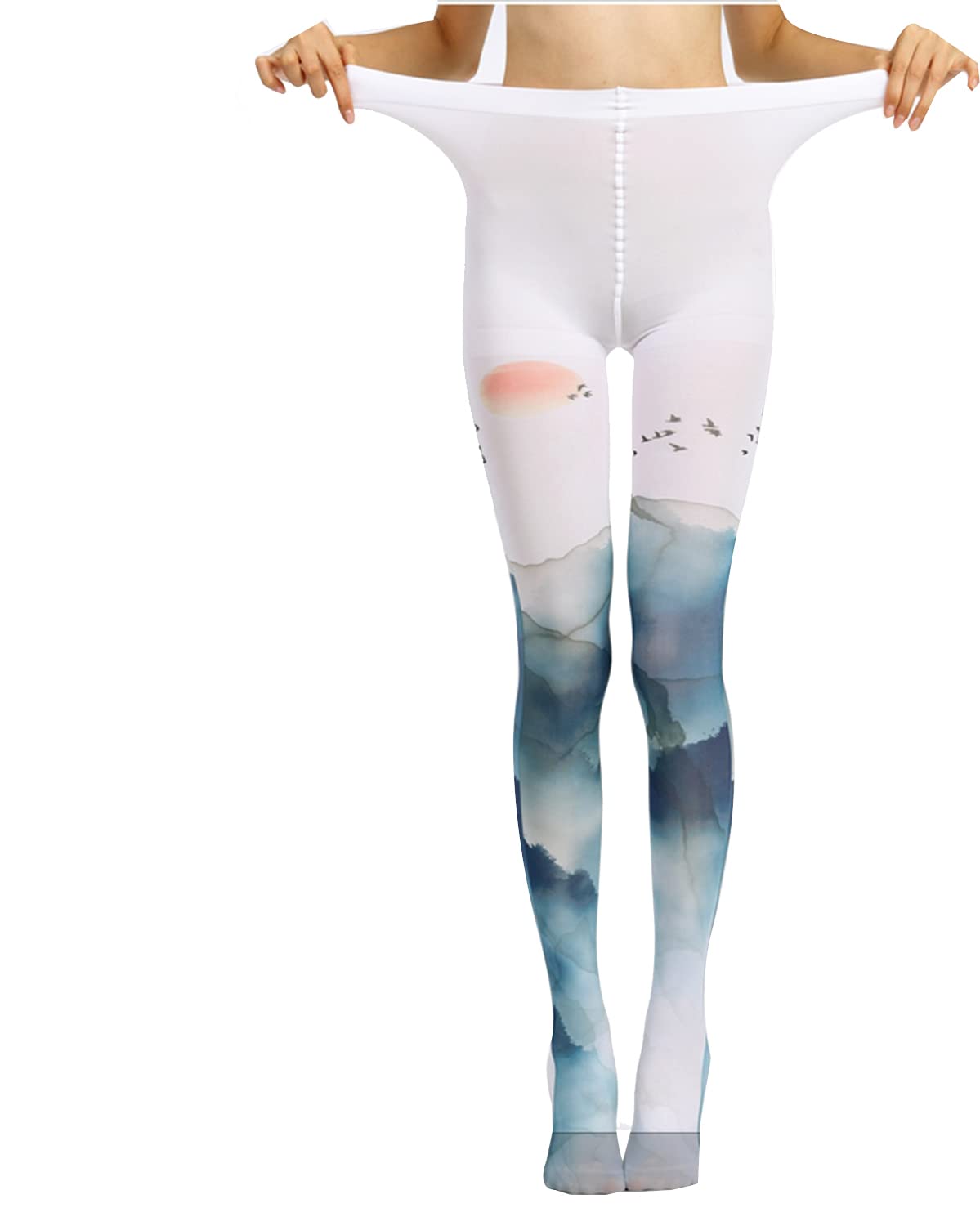 Sahabowi Women's Opaque High Waist Tights - Vintage Control Top Pantyhose for Everyday Wear, Work & Formal Occasions
