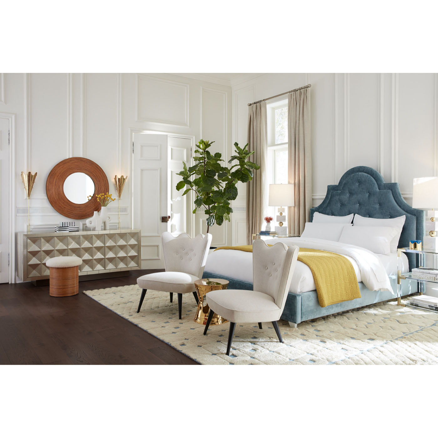 Woodhouse Queen Bed Frame - Solid Wood Platform Bed with Headboard - Perfect for Master Bedroom & Guest Room Decor