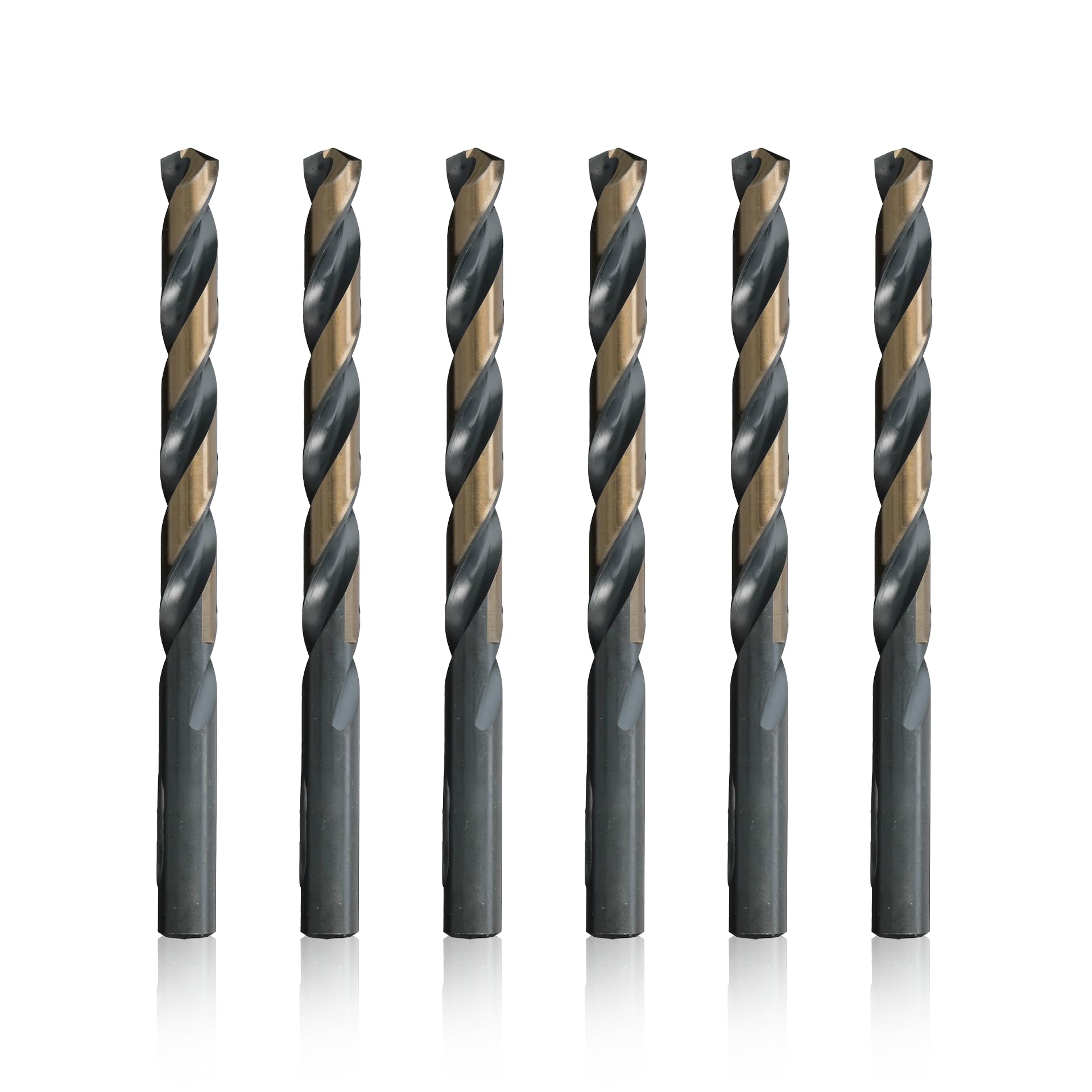 Drill America 13mm High Speed Steel Black & Gold KFD Split Point Drill Bit Set - 6 Pack | Premium KFD Series for Metal, Wood & Plastic Drilling | Perfect for DIY, Construction & Metalworking Projects