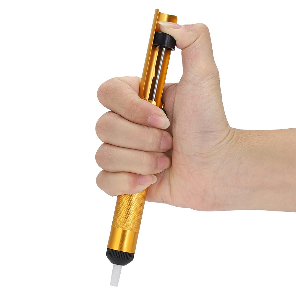 3Pcs Manual Desoldering Pump - Solder Suction Tool with Gold Aluminum Tip for Electronics Repair, PCB Soldering & DIY Projects