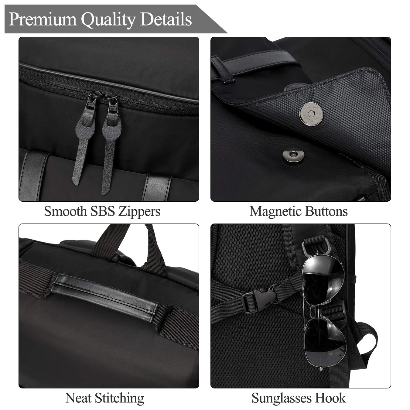 VASCHY Vintage Waterproof Backpack for Men - 15.6