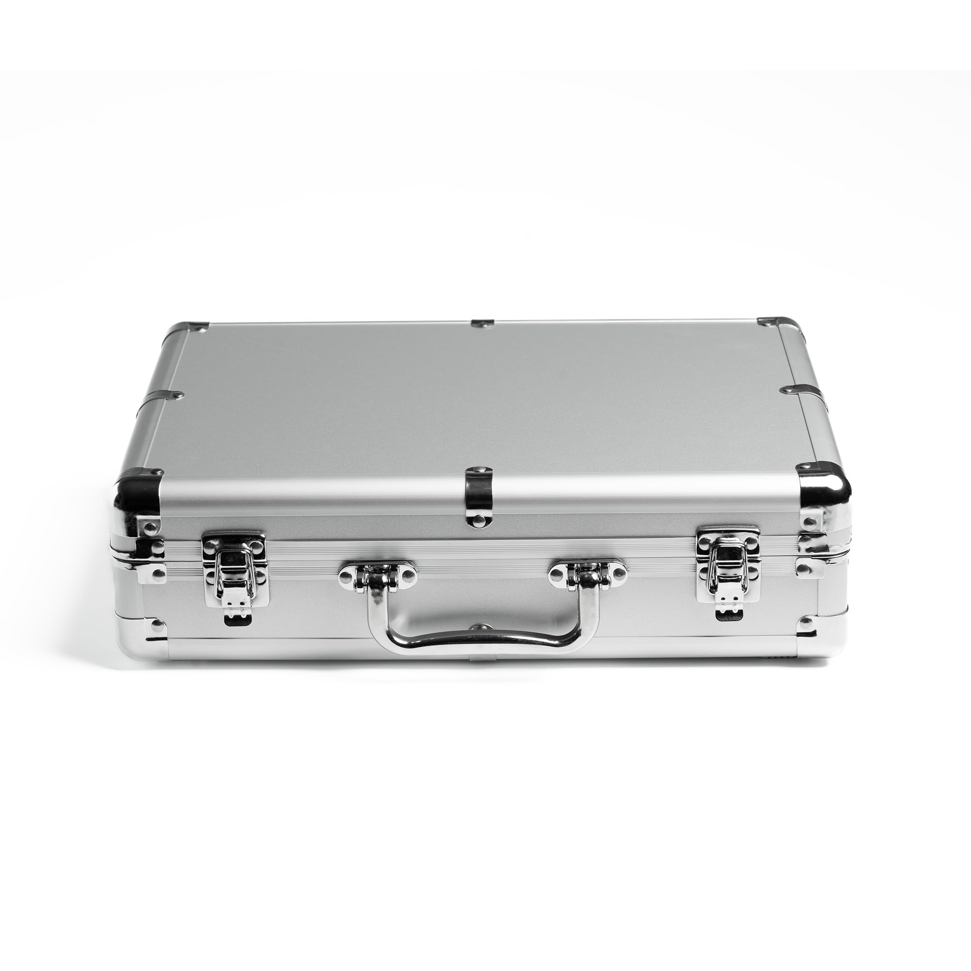15-Slot Aluminum Watch Organizer Case - Silver Hard Travel Storage Box with Padded Interior for Watch Display & Organization | Perfect for Watch Collectors, Travel & Home Decor