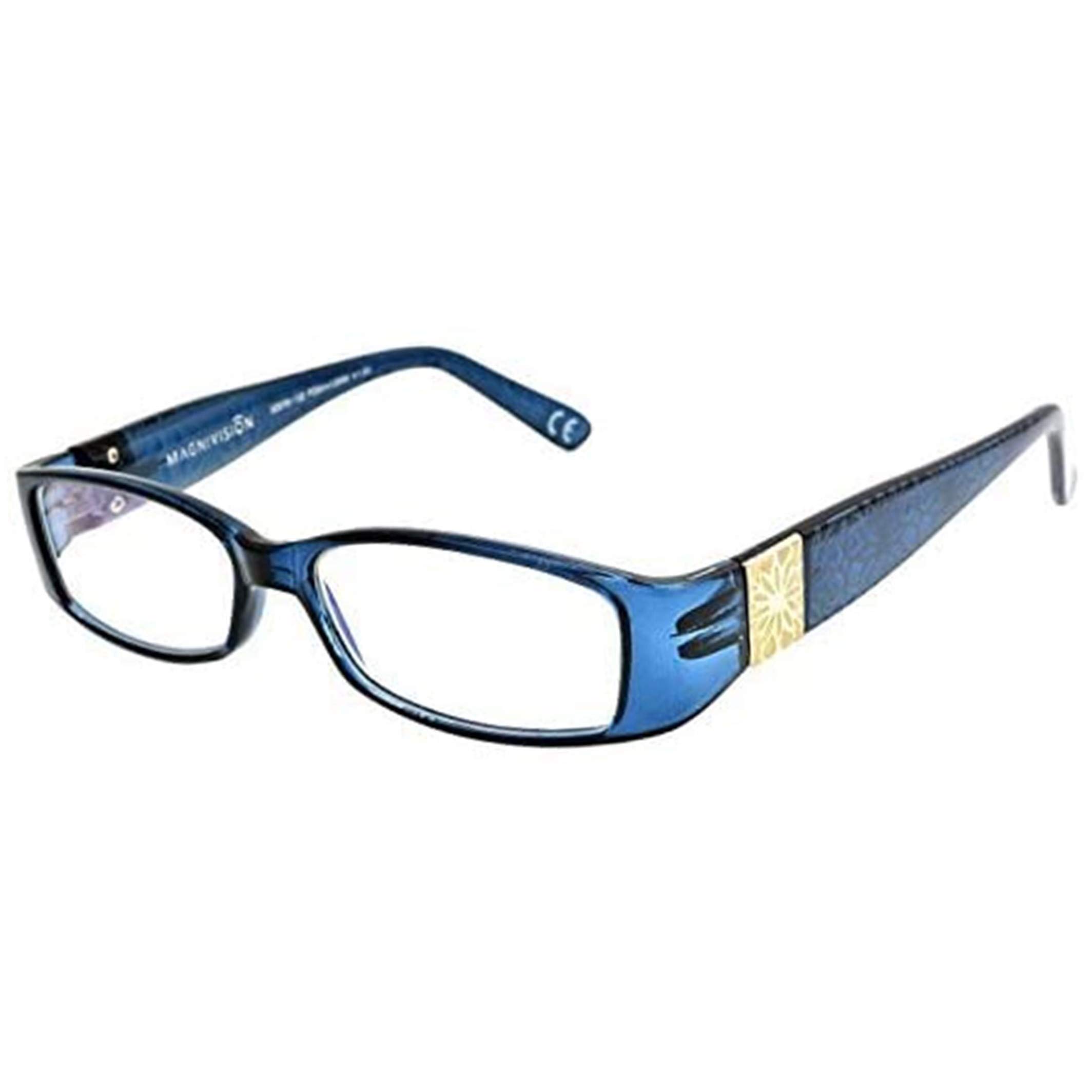 Foster Grant Coloread Blue Posh Women's Reading Glasses +2.75 Strength with Case - Stylish Readers for Work, Reading & Computer Use