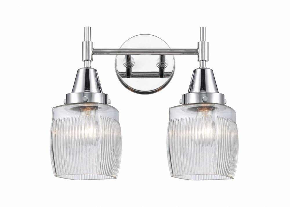 Innovations 447-2W-PC-G302 Transitional Two-Light Bathroom Vanity Set in Chrome Finish - Perfect for Modern Bathroom Lighting and Decor