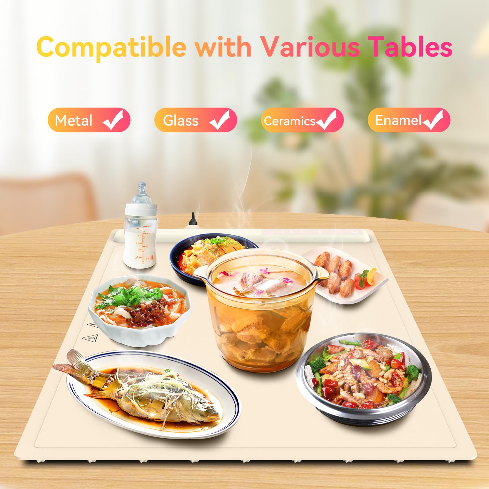 Electric Warming Tray with Adjustable Temperature - Fast Heating Food Warmer for Buffets, Parties & Restaurants | Portable Hot Plate to Keep Meals Warm | Perfect for Catering, Home Dinners & Office Events