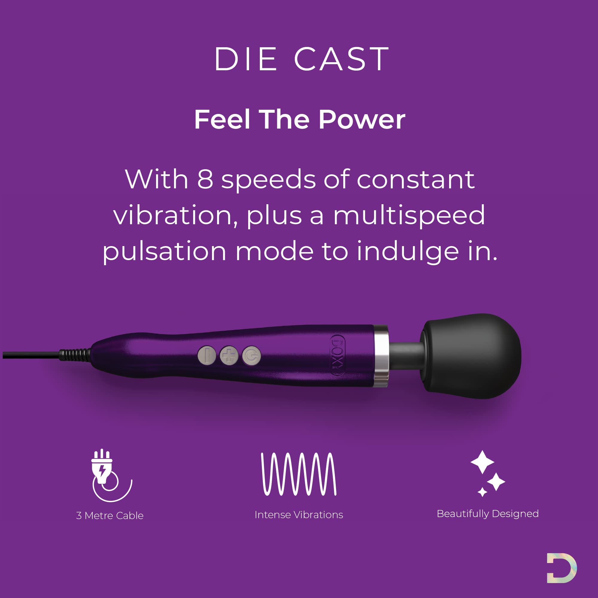 Premium Doxy Die Cast Magic Wand Vibrator for Women - Powerful Purple Massager for Relaxation & Intimate Pleasure | Perfect for Personal Use, Couples & Stress Relief