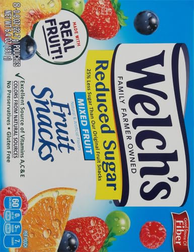 Welch's Mixed Fruit Snacks - 0.8 Oz (8 Count) | Gluten Free, Fat Free & Vitamin C Rich | Perfect for Lunchboxes, After-School Snacks & On-The-Go Energy