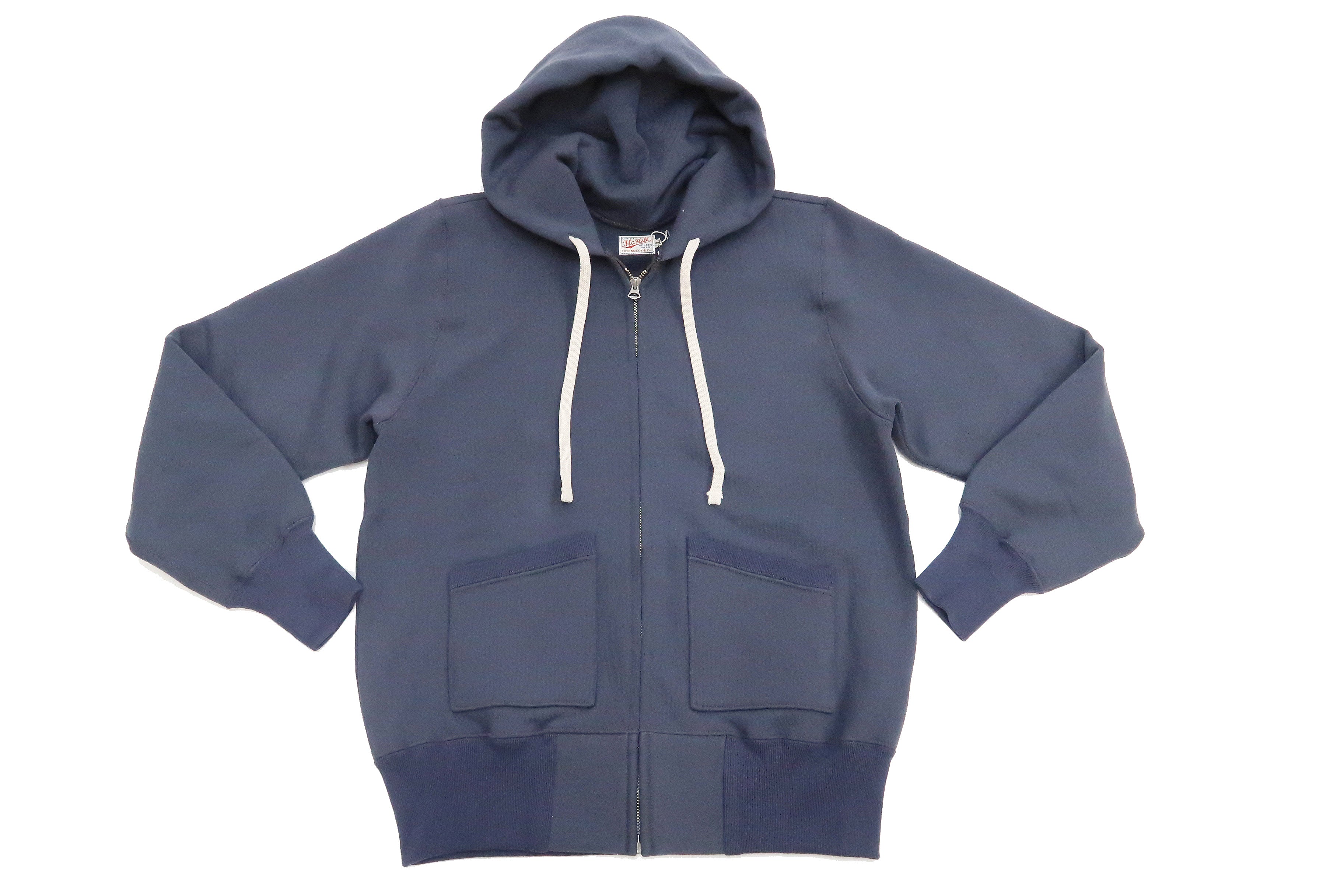 Vintage Inspired Men's Plain Zip Up Hoodie - TOYS McCOY Solid Zip Hooded Sweatshirt TMC2468 in Faded Bluish Gray | Casual Wear, Street Style & Everyday Comfort