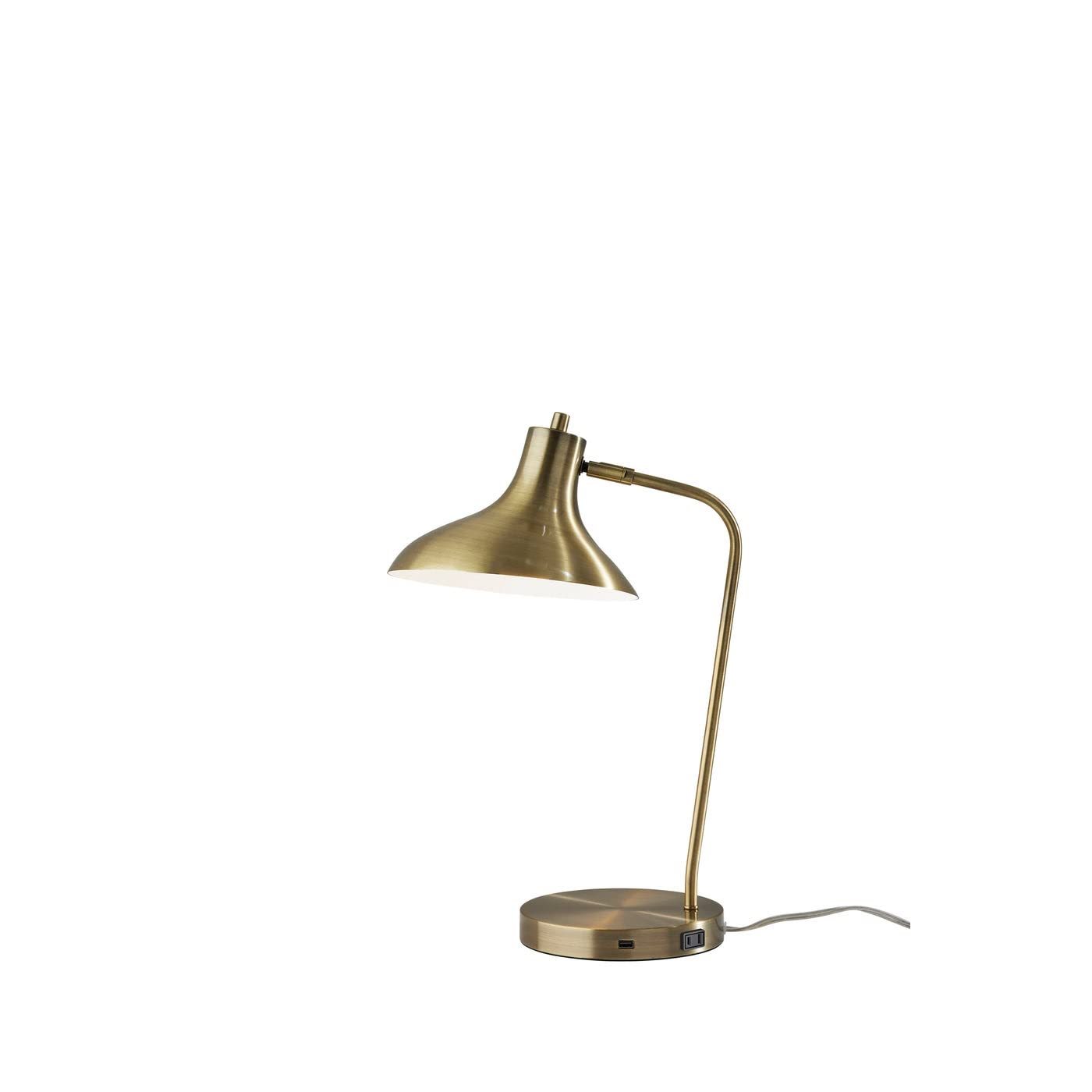 Adesso SIMPLEE SL4919-21 Cleo Adjustable Brass Desk Lamp - Modern Office Lighting for Home, Study & Workspace - Perfect for Reading, Writing & Computer Work