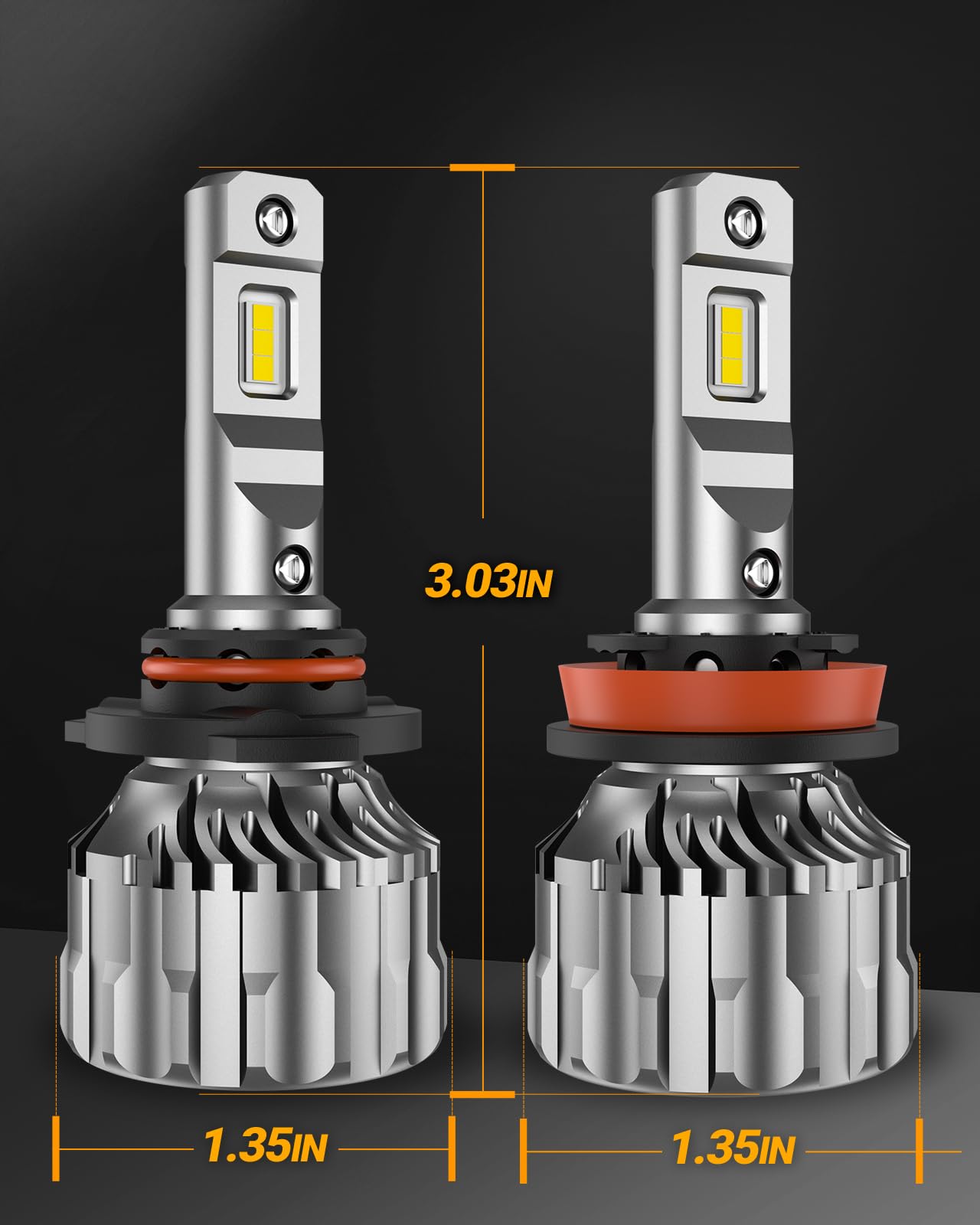 SEALIGHT H11/H9/H8 9005/HB3 LED Bulbs Combo - 66000LM 6500K Cool White Super Bright Fog Lights with 15000RPM Cooling Fan - Plug & Play in 5 Minutes - Perfect for Off-Road Driving, Nighttime Visibility, and Foggy Conditions - Pack of 4