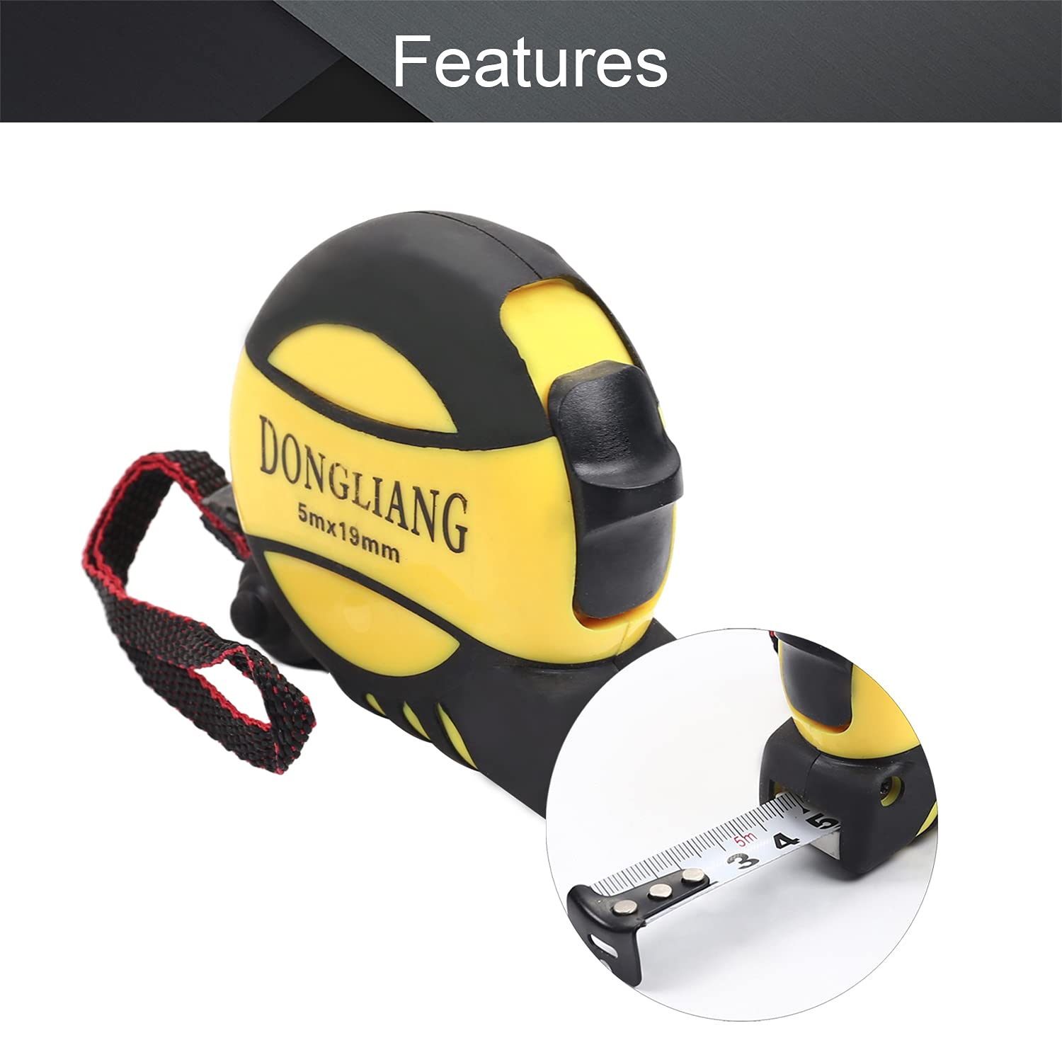Utoolmart 16.4ft/5m Retractable Steel Tape Measure - Professional Metric Scale Measuring Tool with Durable Plastic Case (1Pcs) - Perfect for Construction, DIY Projects, Carpentry & Home Improvement