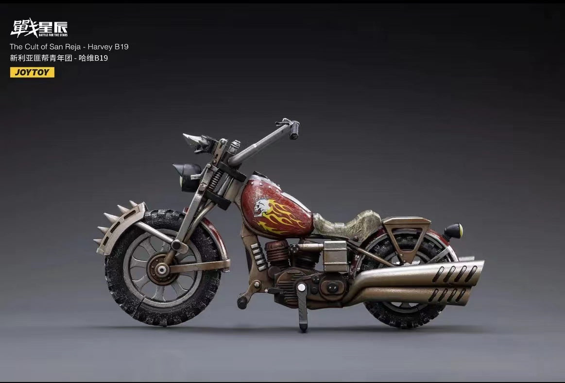 JOYTOY 1/18 Scale Motorcycle Model - The Cult of San Reja Harvey B19 Action Figure for Collectors | Perfect for Display, Gifts, and Role-Playing Scenes